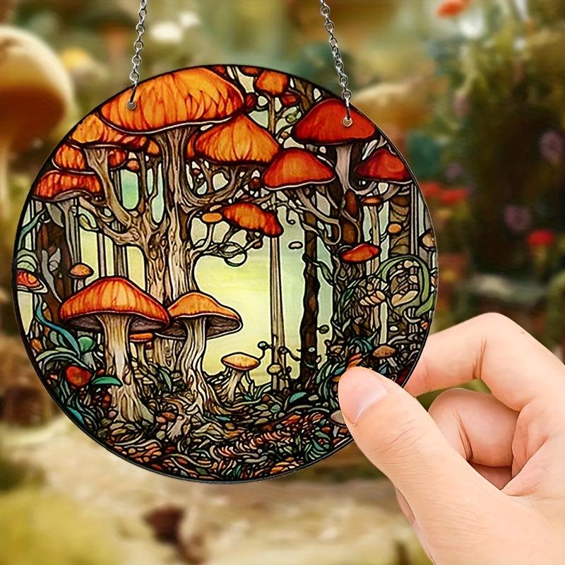 Handmade Mushroom Suncatcher Home Decor Gift