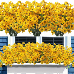 8 UV Resistant Artificial Flowers for Outdoor Decor