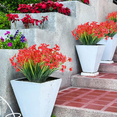 8 UV Resistant Artificial Flowers for Outdoor Decor