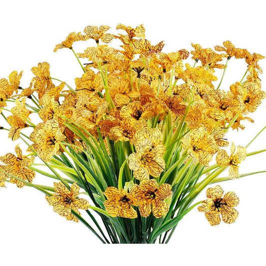 8 UV Resistant Artificial Flowers for Outdoor Decor