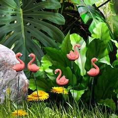 4pcs Flamingo Bird Patio Decor Set Fairy Garden Lawn & Yard Decorations