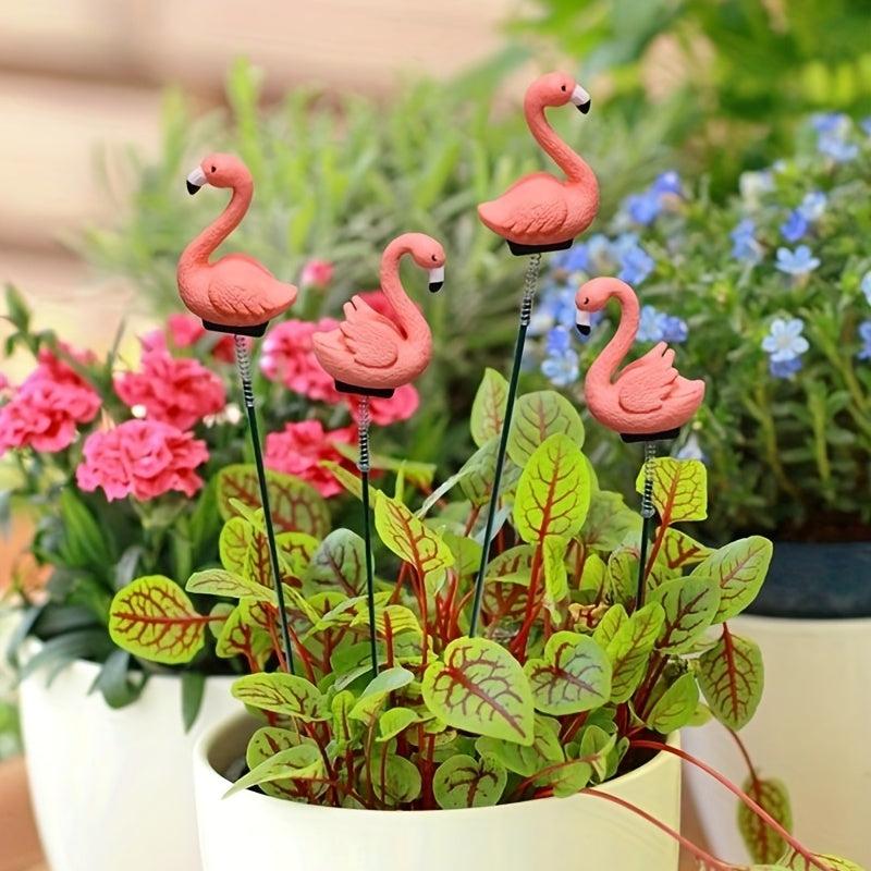4pcs Flamingo Bird Patio Decor Set Fairy Garden Lawn & Yard Decorations