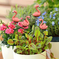 4pcs Flamingo Bird Patio Decor Set Fairy Garden Lawn & Yard Decorations