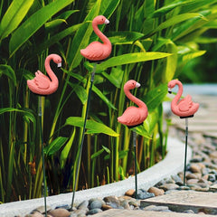 4pcs Flamingo Bird Patio Decor Set Fairy Garden Lawn & Yard Decorations