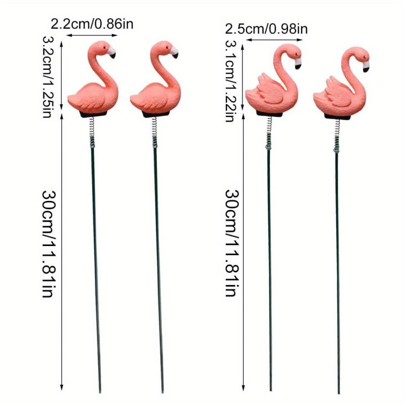 4pcs Flamingo Bird Patio Decor Set Fairy Garden Lawn & Yard Decorations
