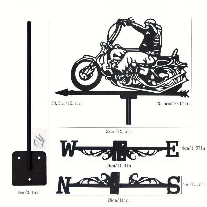 Retro Metal Weathervane Wind Direction Indicator for Yard Roof Patio