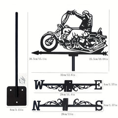 Retro Metal Weathervane Wind Direction Indicator for Yard Roof Patio