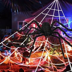 Halloween Spider Web Giant Round Silk Large Spider Web Hanging Net Bar Decor