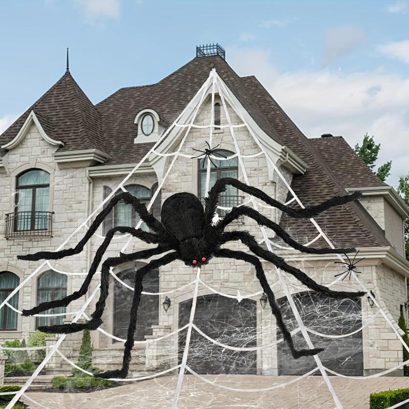 Halloween Spider Web Giant Round Silk Large Spider Web Hanging Net Bar Decor