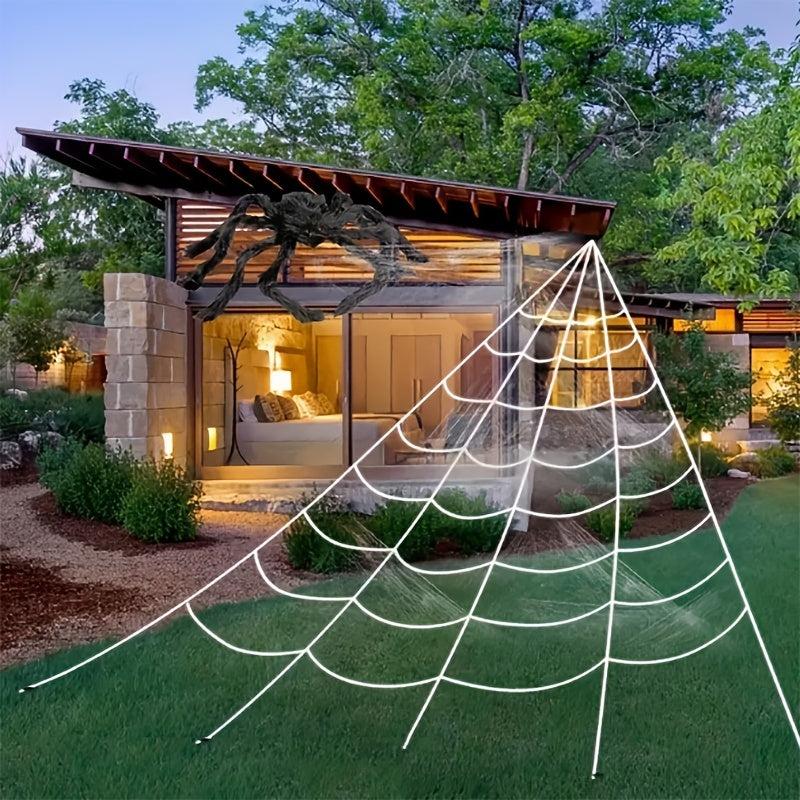 Halloween Spider Web Giant Round Silk Large Spider Web Hanging Net Bar Decor