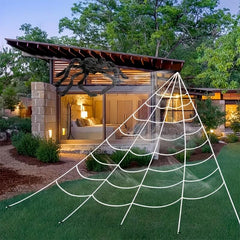 Halloween Spider Web Giant Round Silk Large Spider Web Hanging Net Bar Decor