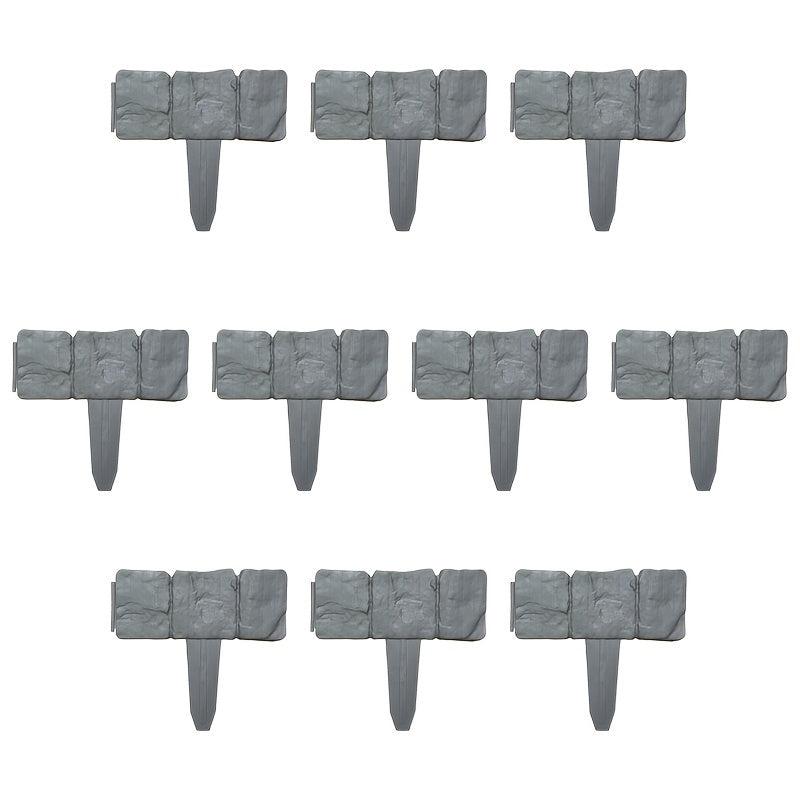 10pcs Plastic Garden Edging Stone Border 2 5m Long Fence Panel Landscape Fencing