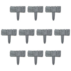 10pcs Plastic Garden Edging Stone Border 2 5m Long Fence Panel Landscape Fencing
