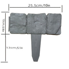 10pcs Plastic Garden Edging Stone Border 2 5m Long Fence Panel Landscape Fencing