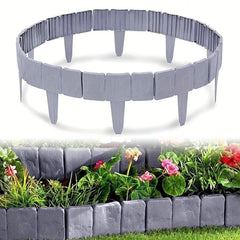 10pcs Plastic Garden Edging Stone Border 2 5m Long Fence Panel Landscape Fencing