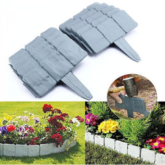 10pcs Plastic Garden Edging Stone Border 2 5m Long Fence Panel Landscape Fencing