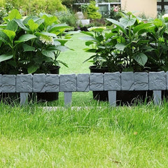10pcs Plastic Garden Edging Stone Border 2 5m Long Fence Panel Landscape Fencing