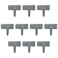 10pcs Plastic Garden Edging Stone Border 2 5m Long Fence Panel Landscape Fencing