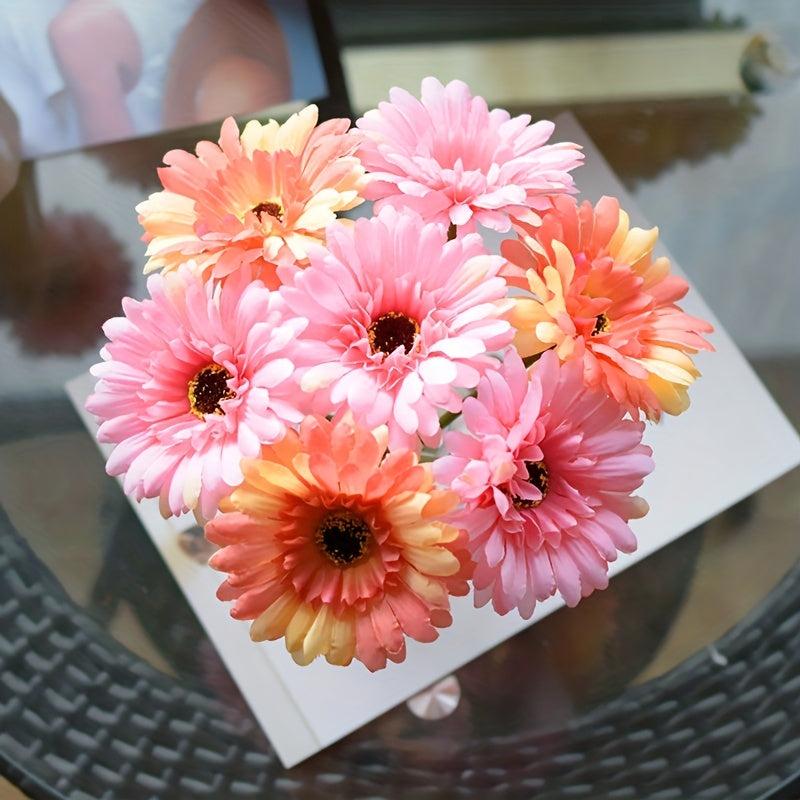 3pcs Artificial Gerbera Real Touch Flower Arrangement Room Decor