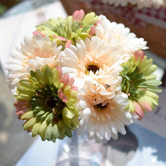 3pcs Artificial Gerbera Real Touch Flower Arrangement Room Decor