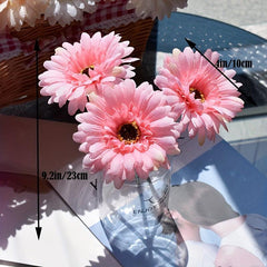 3pcs Artificial Gerbera Real Touch Flower Arrangement Room Decor