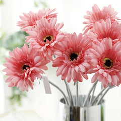 3pcs Artificial Gerbera Real Touch Flower Arrangement Room Decor