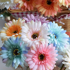 3pcs Artificial Gerbera Real Touch Flower Arrangement Room Decor