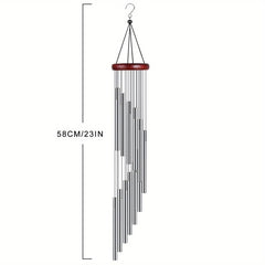 Aluminum Silvery Tubes Wind Chimes Home Patio Garden Outdoor Decoration