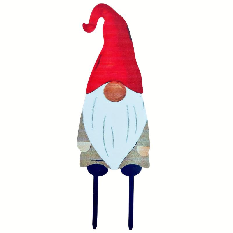 Metal Faceless Santa Claus Garden Stake Yard Art Outdoor Decoration