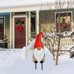 Metal Faceless Santa Claus Garden Stake Yard Art Outdoor Decoration