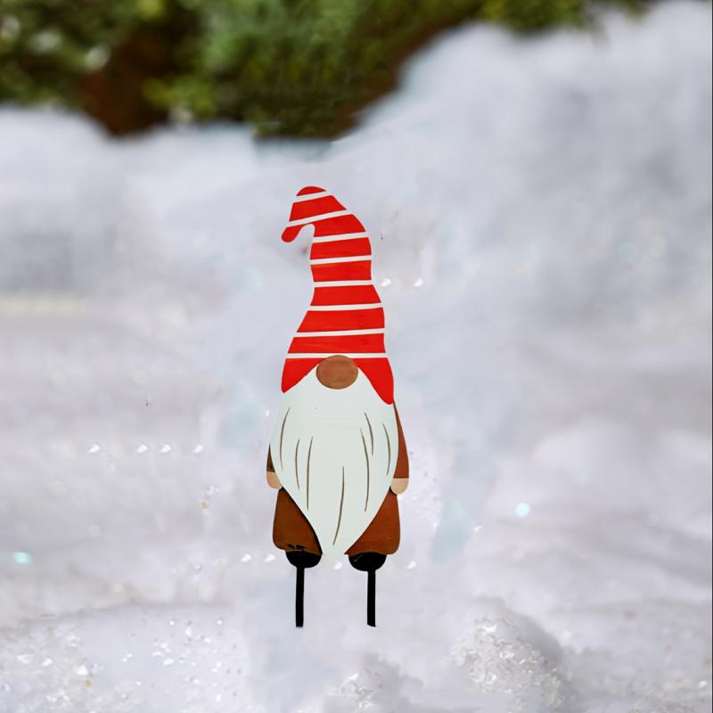 Metal Faceless Santa Claus Garden Stake Yard Art Outdoor Decoration