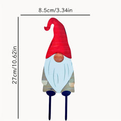 Metal Faceless Santa Claus Garden Stake Yard Art Outdoor Decoration