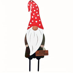 Metal Faceless Santa Claus Garden Stake Yard Art Outdoor Decoration