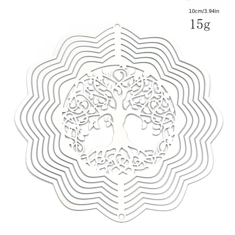 Tree of Life Rotating Wind Chime Pendant with Sunflower Laser Cut