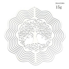 Tree of Life Rotating Wind Chime Pendant with Sunflower Laser Cut