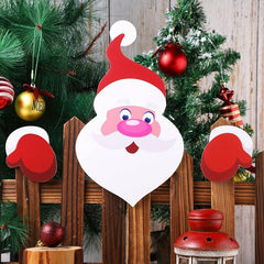3pcs Santa Clause Plastic Fence Peeker Outdoor Christmas Decor