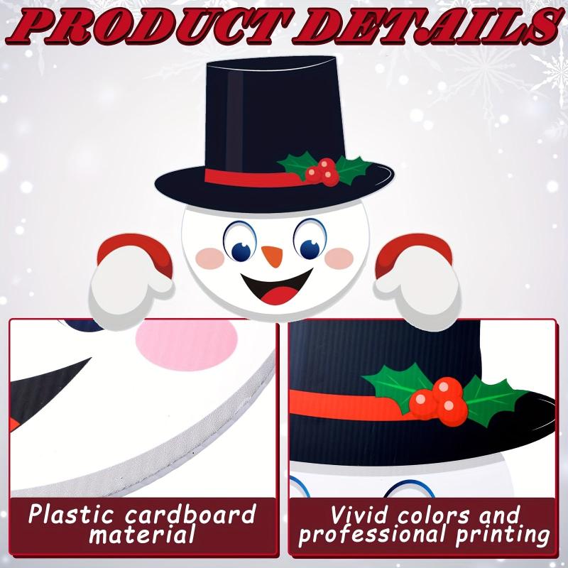 3pcs Santa Clause Plastic Fence Peeker Outdoor Christmas Decor