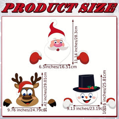 3pcs Santa Clause Plastic Fence Peeker Outdoor Christmas Decor