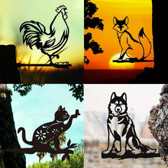 Metal Animal Silhouette Stakes for Garden Whimsy