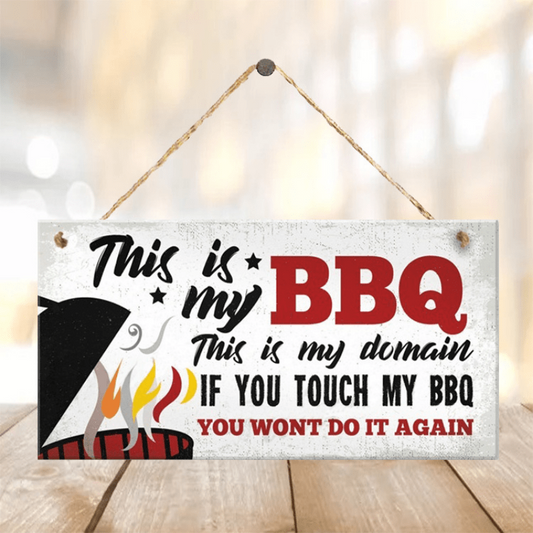 BBQ Wooden Sign Hanging Outdoor Garden Decoration