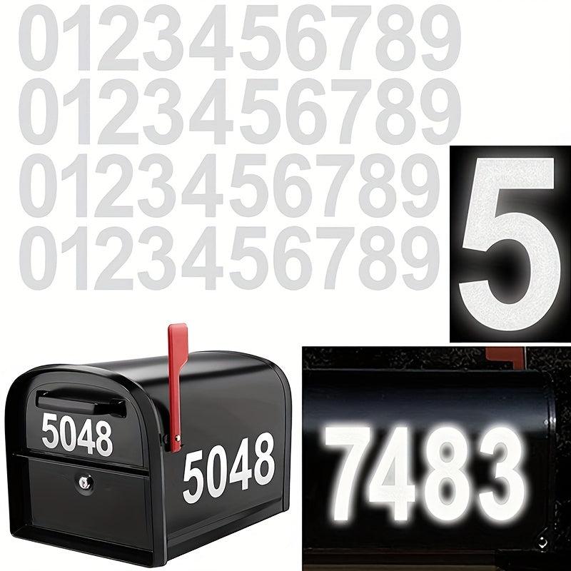 Reflective Address Numbers 0-9 Stickers Waterproof for Mailboxes Windows Sign