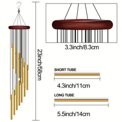 Wind Chimes Hanging Outdoor Decor 12 Aluminum Tubes Hook Memorial Garden Yard