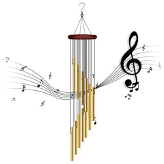 Wind Chimes Hanging Outdoor Decor 12 Aluminum Tubes Hook Memorial Garden Yard