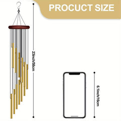 Wind Chimes Hanging Outdoor Decor 12 Aluminum Tubes Hook Memorial Garden Yard