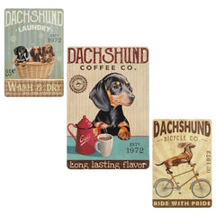 Dachshund Dog Company Bathroom Metal Sign