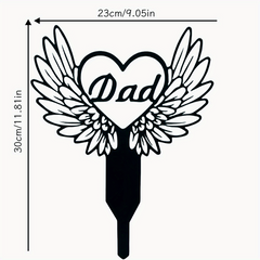 Metal Heart With Wings Memorial Garden Stake Sympathy Sign Tombstone Memorial