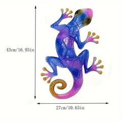 Iron Art Lizard Metal Ornament for Outdoor Decor