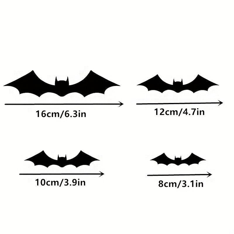 Halloween Bat Wall Decor Set - 96pcs 3D Bats in 4 Sizes