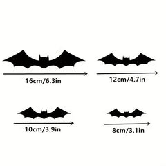 Halloween Bat Wall Decor Set - 96pcs 3D Bats in 4 Sizes