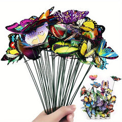 20pcs Butterfly Garden Stakes Waterproof Night Light Ornaments DIY Party